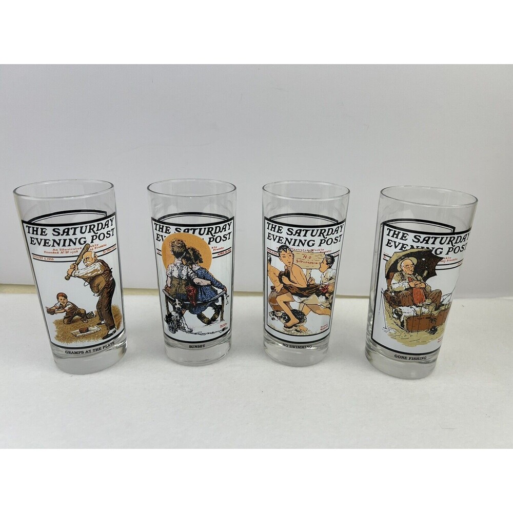 Arby's‎ Summer Scenes Collection Saturday Evening Post Drinking Glass Set 1987